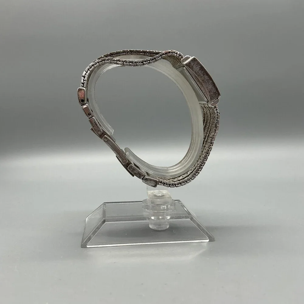Anne Klein Womens Watch 30mm Silver Dial Diamond Chain Bracelet New Battery 7